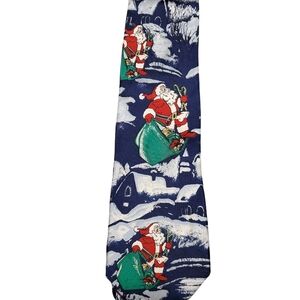 Vintage Keys & Lockwood New York Pure Silk Christmas‎ Santa Made In USA Tie